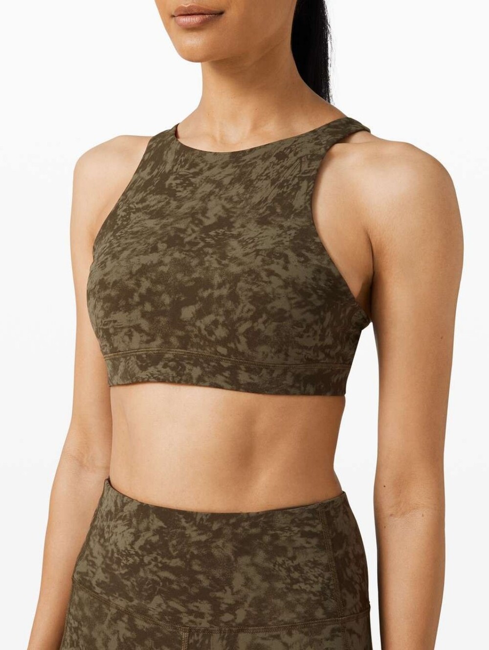 Lululemon Energy Bra High Neck Summer Shade Medium Olive Dark Olive